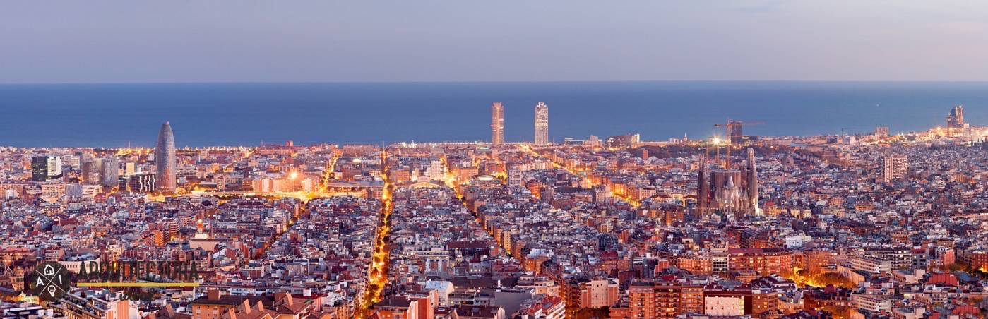 Panorámica de la ciudad de Barcelona en España
