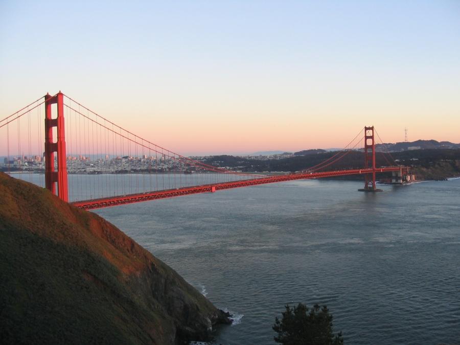 Golden Gate Bridge, from North-West, with San Francisco in the background