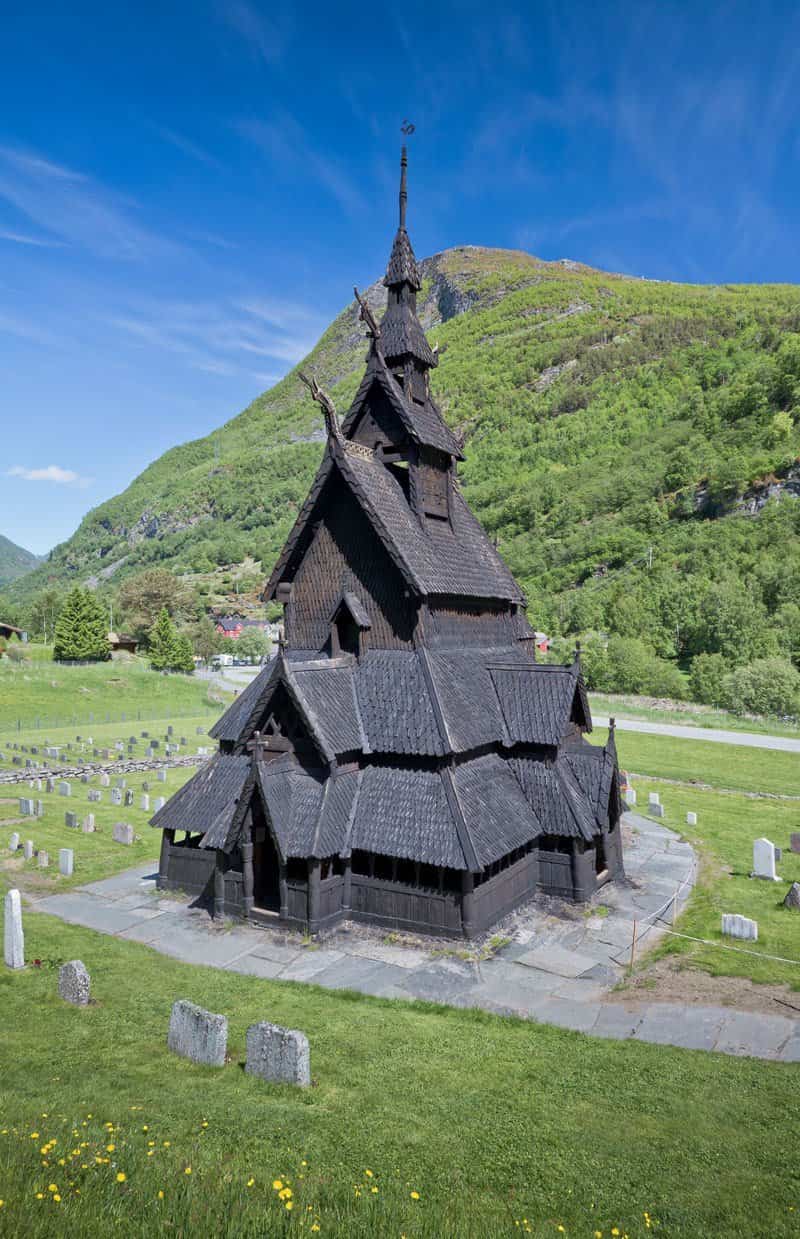 iglesia de madera cristiana levantada en Borgund