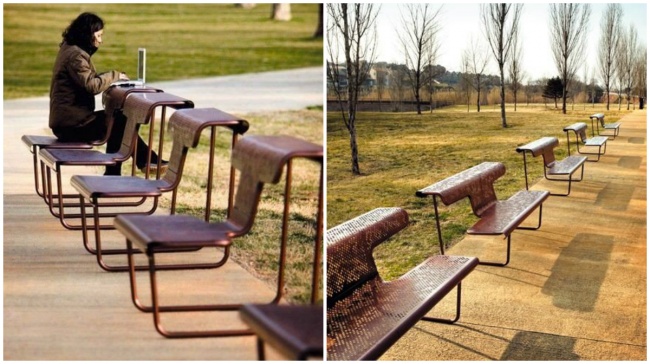 mobiliario urbano de alto diseño - mesa y silla