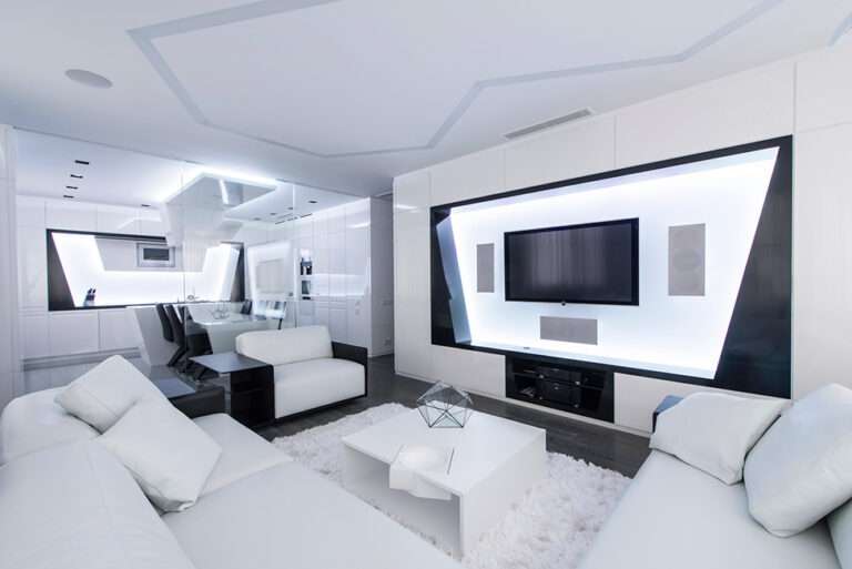 Geometría en blanco y negro en un apartamento de Moscú