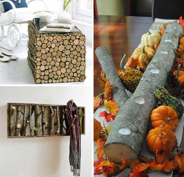 20 ideas para reciclar troncos de árboles y decorar tu hogar con ellos