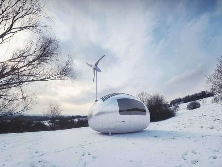 Ecocapsules, casas en miniatura que incorpora energía solar y eólica