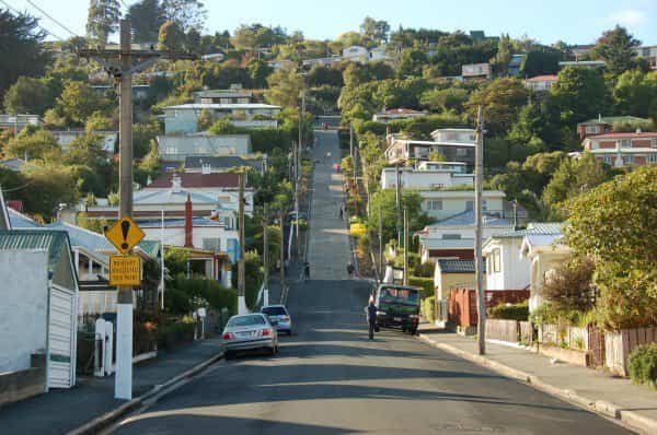 Baldwin Street, la calle más empinada del mundo y está en Nueva Zelanda