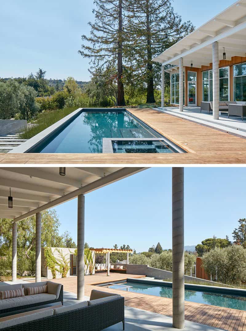 Casa de madera con techo inclinado 8