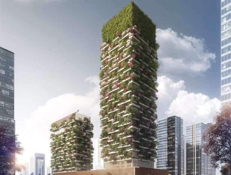 El primer bosque vertical de Asia estará cubierto por más de 3000 plantas