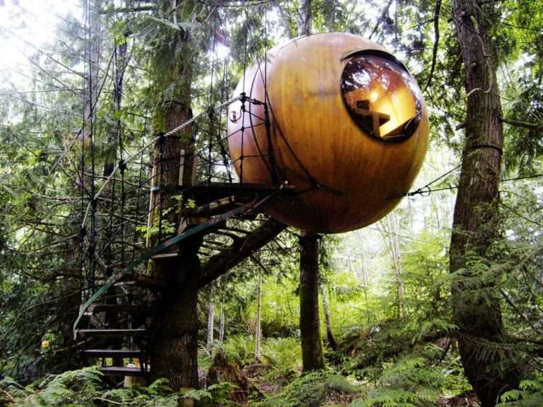 Free Spirit Sphere, un hotel árbol en los bosques de Vancouver