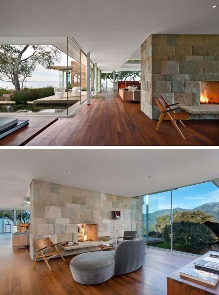 Las paredes de cristal de esta casa ofrecen unas bonitas vistas de la zona