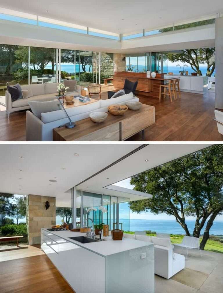 Las paredes de cristal de esta casa ofrecen unas bonitas vistas de la zona