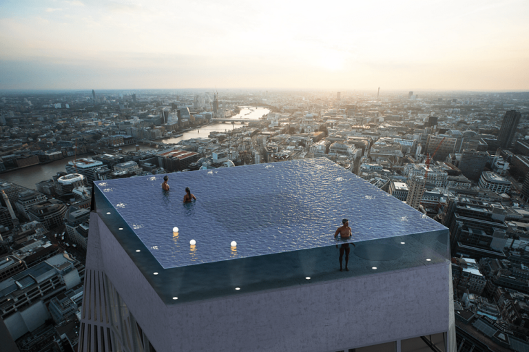 Piscina que desafía a la muerte con vistas de 360º de Londres